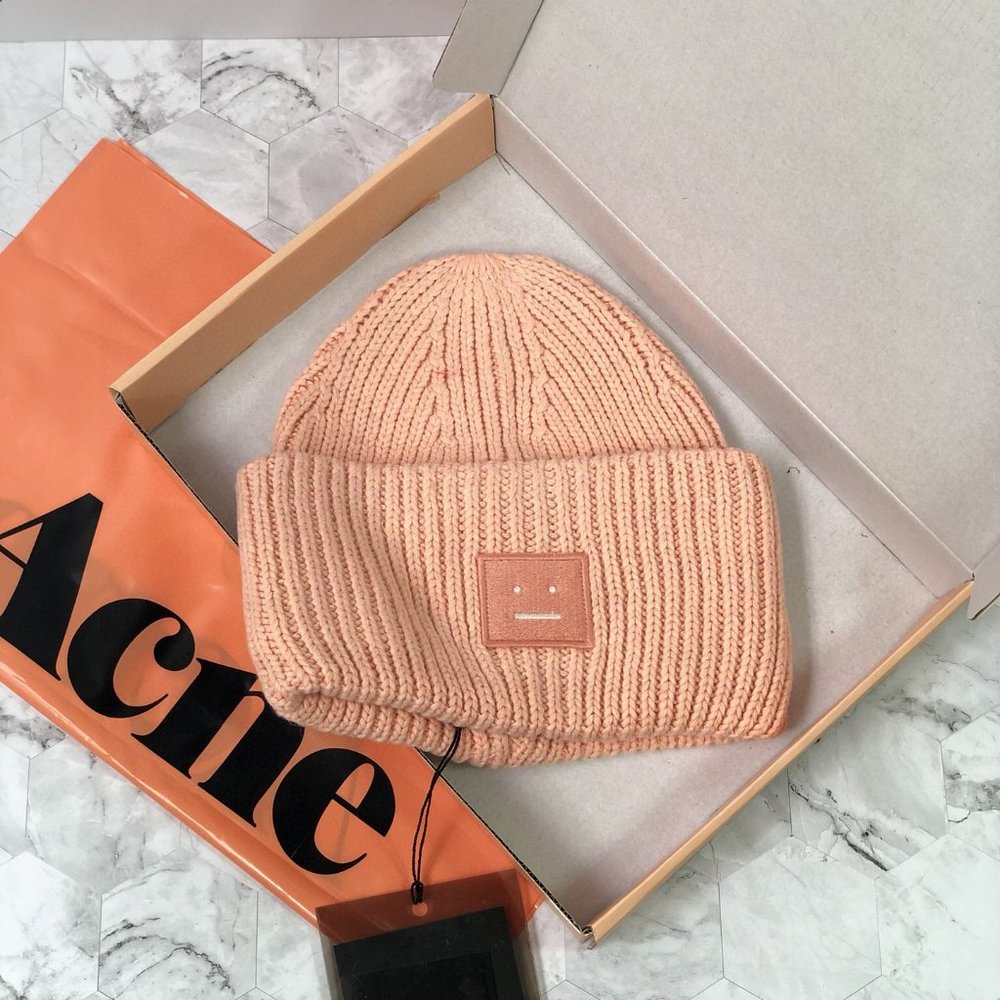 Acne Studios Pansy Face Beanie Hat